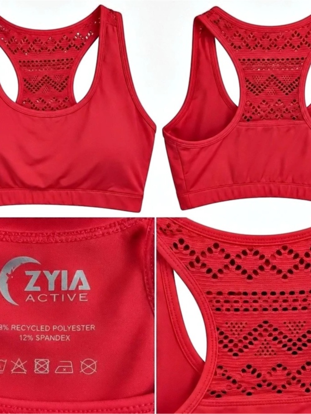 Zyia Active Bomber Bra Sports Bra in Red